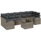 vidaXL 8-delni vrtni sedežni set z blazinami siva poli ratan | Shoptok.si