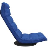 vidaXL Vrtljiv talni stol modro blago | Shoptok.si