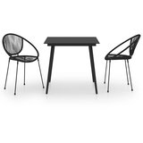  3-dijelni vanjski blagovaonski set od PVC ratana crni | shoptok.hr