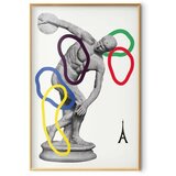  Plakat - Collage Graphic - Discus Thrower - Sculpture 40x60 Zlatni okvir | shoptok.hr