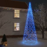 vidaXL Božično drevo s konico 3000 modrih LED diod 800 cm