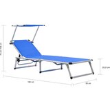  Sklopiva ležaljka s krovom od aluminija i tekstilena plava | shoptok.hr
