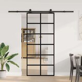 vidaXL Drsna vrata z opremo 90x205 cm ESG steklo in aluminij | Shoptok.si