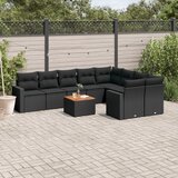  The Living Store Vrtna sedežna garnitura 10-delna z blazinami črn poli ratan - Vrtna Sedežna Garniture, (21479826) | Shoptok.si