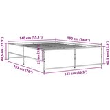 vidaXL Okvir kreveta boja hrasta 140x190 cm konstruirano drvo i metal | shoptok.hr