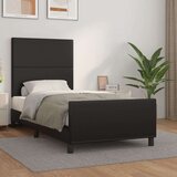  Posteljni okvir z vzglavjem črn 90x200 cm blago, (20795009) Cene