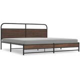  Metalni okvir kreveta bez madraca smeđa boja hrasta 200x200 cm | shoptok.hr