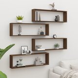 vidaXL Stenske kockaste police 4 kosi rjav hrast 100x15x30 cm | Shoptok.si