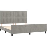  Okvir za krevet s uzglavljem svjetlosivi 180x200 cm baršunasti | shoptok.hr
