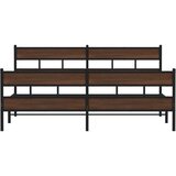  Metalni okvir kreveta bez madraca smeđa boja hrasta 193x203 cm | shoptok.hr