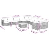  11-dijelni set vrtnih sofa od poliratana s jastucima bež | shoptok.hr