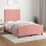 Maison Chic Posteljni okvir - Dvoposteljna postelja - Zakonska postelja brez vzmetnico roza 120x190 cm žamet-J13621, (21769743) | Shoptok.si