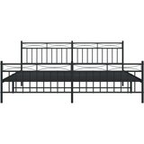 Metalni okvir kreveta uzglavlje i podnožje crni 193x203 cm | shoptok.hr
