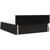  Otomanski okvir kreveta s madracima crni 200x200cm od tkanine | shoptok.hr