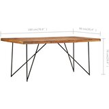  Blagovaonski stol od masivnog drva bagrema 180 x 90 x 76 cm | Shoptok.si