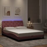  Okvir kreveta s LED-om bez madraca ružičasti 120 x 200 cm baršunasti | shoptok.hr