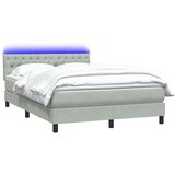 vidaXL Krevet s oprugama i madracem svjetlosivi 160x220 cm baršunasti | shoptok.hr