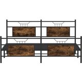 Metalni Kovinski posteljni okvir brez vzmetnice dimljen hrast 183x213cm, (21829113) | Shoptok.si