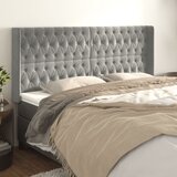  Uzglavlje s ušima svjetlosivo 203x16x118/128 cm baršunasto | Eponuda.com