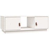 Maison Chic Klubska mizica - kavna mizica - Nizka mizica bela 100x50x35 cm trdna borovina, (21753541) Cene