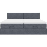 vidaXL Otomanski posteljni okvir z vzmetnicami siv 160x200 cm žamet | Shoptok.si