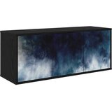 vidaXL TV ormar za montažu na zid RAALTE 102 x 33 x 40 cm Crni hrast - Crni hrast Plavi mramorni uzorak | shoptok.hr