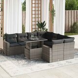  9-dijelni set vrtnih sofa od poliratana s jastucima sivi | shoptok.hr