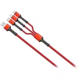 Connect 3-v-1 USB kabel rdeče barve dolžine 1 m