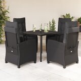 vidaXL 5-dijelni vrtni blagovaonski set s jastucima od poliratana crni | shoptok.hr