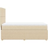 vidaXL Box spring postelja z vzmetnico krem 90x200 cm blago | Shoptok.si