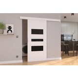 ADRK Drsna stenska vrata CENTO z lakobel detajli 106 cm - BELA-LAKIRANA RNA, VISOK SIJAJ | Shoptok.si