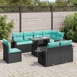  Vrtna garnitura - 9-dijelni set vrtnih sofa s jastucima crni od poliratana bagrem - Crna sa spremištem 1 | shoptok.hr