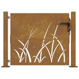  Vrtna vrata 105 x 80 cm od čelika COR-TEN s uzorkom trave | shoptok.hr