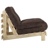 Karup Temno rjav raztegljiv futonski fotelj iz rebrastega žameta Roots – | Shoptok.si