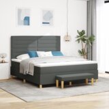  Pomožna postelja z ležiščem in klopjo Temno siva 180x200 cm Tkanina, (22083602) | Shoptok.si
