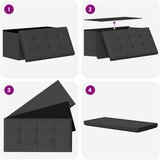  Sklopiva klupa za pohranu Tamnosiva 180 kg 80 L 77 x 38 x 38 cm | shoptok.hr
