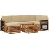 vidaXL Kotna sedežna garnitura z blazino 6 pcs Naravna, (5000271811) | Shoptok.si