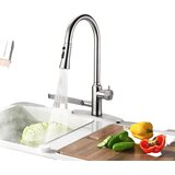 NIKCORP Kuhinjska armatura 4v1 z izvlečnim izlivom, 360° vrtljiva pipa s štirimi načini pršenja, nerjaveče jeklo, srebrna mat, (5000139976) | Shoptok.si