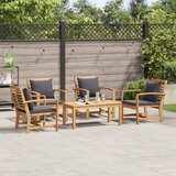  Sjedeća garnitura za vrt 5 kom. Prirodna Čvrsto teak drvo | shoptok.hr