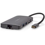 Nedis Razdelilnik USB 7-v-1 do RJ45 / 3USB-A / Micro SD / HDMI 4K 5Gb/s 0,2 m, Črna, (5000063515) | Shoptok.si