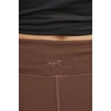 Reebok Kratke hlače za jogu LUX Collection boja: smeđa, bez uzorka, srednje visoki struk, 100075382 | shoptok.hr