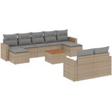  10-dijelni set vrtnih sofa s jastucima bež od poliratana | shoptok.hr