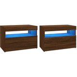 TV omarica 2 kosa z LED lučkami rjavi hrast 60x35x40 cm, (20733260) | Shoptok.si