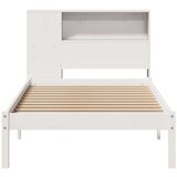 vidaXL Knjižna postelja brez vzmetnice bela 100x200 cm trdna borovina | Shoptok.si