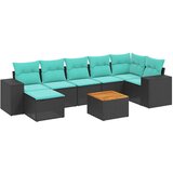 vidaXL 8-delni vrtni komplet sedežnih garnitur z blazinami črne barve poli ratan, (5000294180) | Shoptok.si