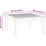 vidaXL vrtna miza 60x60x30 cm iz trdnega lesa Teak | Shoptok.si