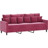 Kavč trosed vinsko rdeč 180 cm žamet | Shoptok.si