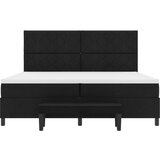 vidaXL Krevet s kutijom opruge s madracem i klupom crne boje 200x200 cm tkanina | shoptok.hr