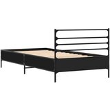 vidaXL Posteljni okvir črn 100x200 cm inženirski les in kovina, (21156046) | Shoptok.si