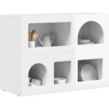  Strani šal Visok sijaj bela 80,5 x 35 x 59 cm Konstruiran les, (5000108423) | Shoptok.si